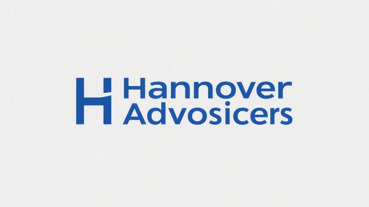 Minimalistic Hannover Advisors logotype in deep blue typography on white background representing boutique strategy consultancy from Hannover